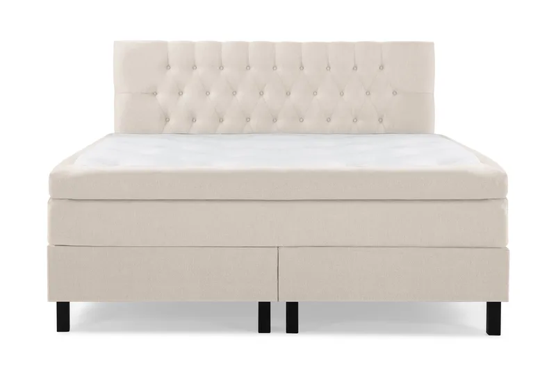 Lucky Komplett Sängpaket 160x200 Memory Diamant Sänggavel, Beige