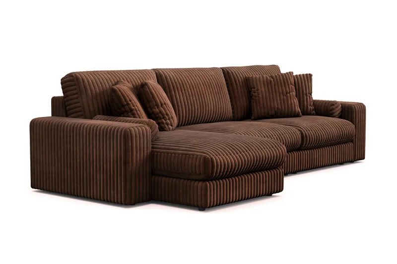 Arken Lyx 5-sits Vändbar L-formad Djup Divansoffa i Manchester - Mörkbrun - Products - Möbler - Soffa - Divansoffa & schäslongsoffa