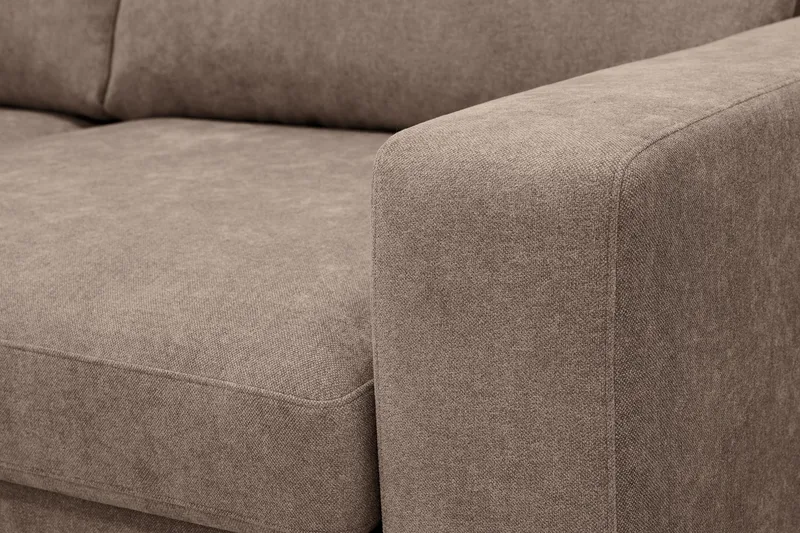 Scandi Djup 4-sits Soffa med Schäslong Vänster i Tyg - Mörkbrun - Products - Möbler - Soffa - Divansoffa & schäslongsoffa - 4 sits soffa med divan