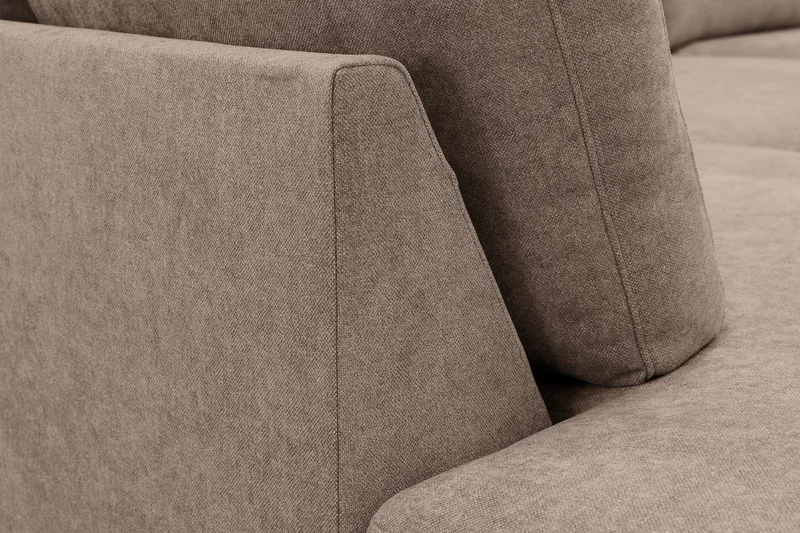 Scandi Djup 4-sits Soffa med Schäslong Vänster i Tyg - Mörkbrun - Products - Möbler - Soffa - Divansoffa & schäslongsoffa - 4 sits soffa med divan