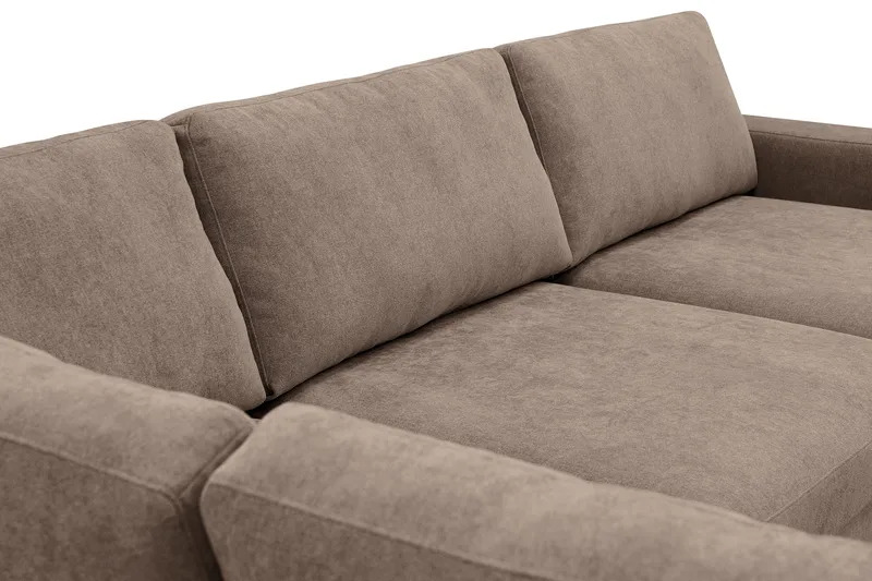 Scandi Djup 4-sits Soffa med Schäslong Vänster i Tyg - Mörkbrun - Products - Möbler - Soffa - Divansoffa & schäslongsoffa - 4 sits soffa med divan