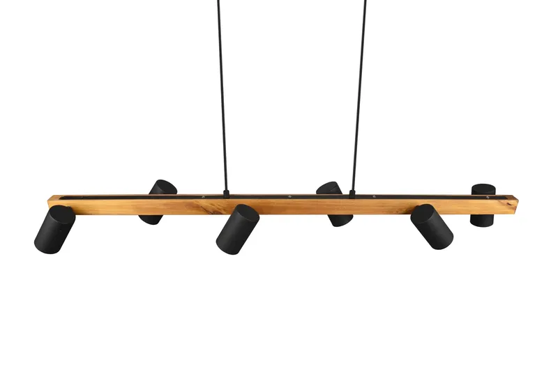 Marley Taklampa 115cm 6L 6xGU10 mattsvart/ trä - Matt svart/Trä - Products - Belysning - Lampor & belysning inomhus - Taklampa & takbelysning - Kökslampa & taklampa kök