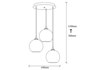Taklampa Elanorstead Tre Rany / Svart - Guld/Svart - Products - Belysning - Lampor & belysning inomhus - Taklampa & takbelysning - Pendellampa & hänglampa