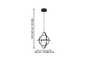 Takpendel Eglo Retornio Svart/Vit 50 cm - 50 cm - Products - Belysning - Lampor & belysning inomhus - Taklampa & takbelysning - Pendellampa & hänglampa