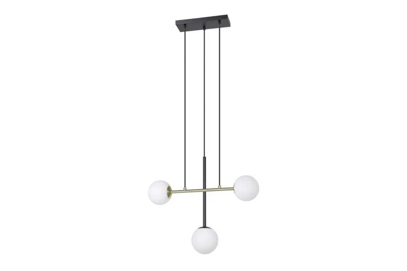 Takpendel Eglo Paz Opalvit/Svart Mässing med 3 Lampor
