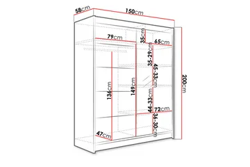 Camino Garderob 58x150 cm - Svart - Products - Förvaring - Garderober & garderobssystem