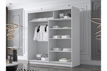 Chavez Garderob med Spegel 180x215 cm - Vit/Svart - Products - Förvaring - Garderober & garderobssystem