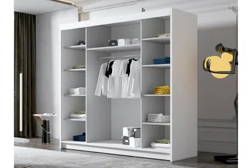 Dianna Garderob med Spegel 200x215 cm - Svart/Vit - Products - Förvaring - Garderober & garderobssystem