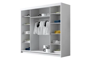 Dianna Garderob med Spegel 200x215 cm - Svart/Vit - Products - Förvaring - Garderober & garderobssystem