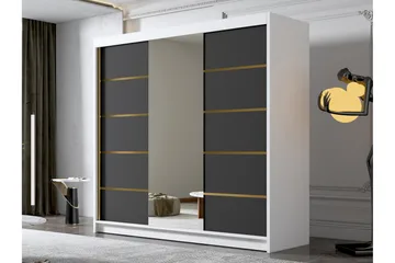 Dianna Garderob med Spegel 200x215 cm - Svart/Vit - Products - Förvaring - Garderober & garderobssystem