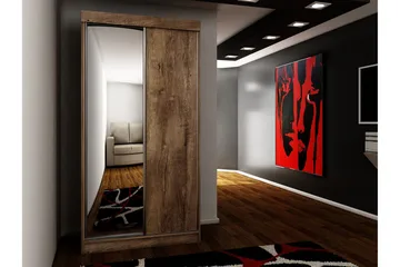 Dunkra Garderob med Spegel LED-belysning Blå 100 cm - Mörk Ask - Products - Förvaring - Garderober & garderobssystem