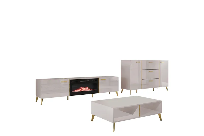 Akihiko Möbelset För Vardagsrum, Cashmere