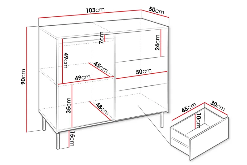 Bjurholm Byrå 103 cm - Beige - Products - Förvaring - Förvaringsmöbler - Byrå