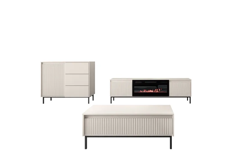 Bjurholm Möbelset För Vardagsrum, Beige