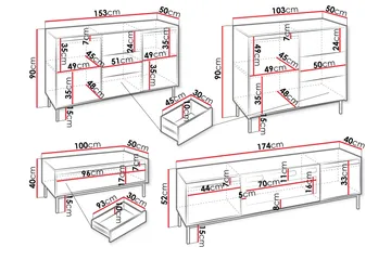 Bjurholm Möbelset För Vardagsrum - Vit - Products - Förvaring - Förvaringsmöbler - Möbelset för vardagsrum
