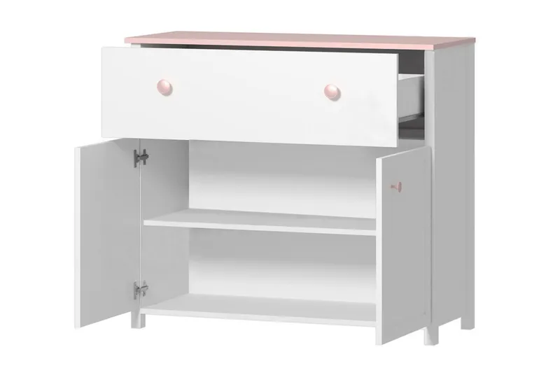 Hilts Byrå 110x90 cm Vit||Pink - Products - Förvaring - Förvaringsmöbler - Byrå - Hallbyrå