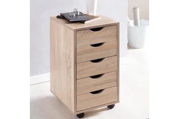 Rullkontejner Wohnling 5 lådor med folierad spånskiva och hjul, modern stil Sonoma - Sonoma - Products - Förvaring - Förvaringsmöbler - Byrå - Hurts