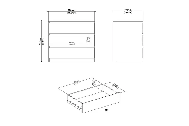 Salomns Byrå 77 cm - Svart - Products - Förvaring - Förvaringsmöbler - Byrå - Hallbyrå