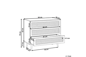 Skänk rotting ljusbrun PONCA - Trä/natur - Products - Förvaring - Förvaringsmöbler - Byrå - Hallbyrå