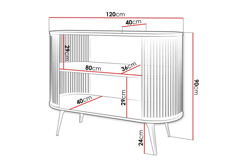 Galia Skänk 120x40 cm - Svart/Grå - Products - Förvaring - Förvaringsmöbler - Sideboard & skänk