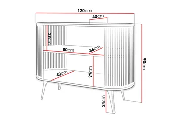 Galia Skänk 120x40 cm - Svart/Vit - Products - Förvaring - Förvaringsmöbler - Sideboard & skänk