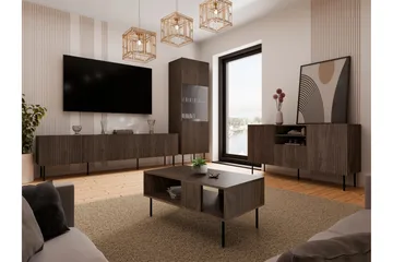 Hammarstrand TV Möbelset Vardagsrum - Valnöt / Svart / Ribbad Trä - Products - Förvaring - Förvaringsmöbler - Möbelset för vardagsrum