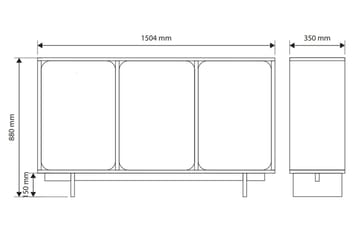 Marinport Byrå 150 cm - Beige - Products - Förvaring - Förvaringsmöbler - Byrå