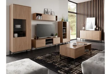 Querty Vardagsrumsset LED-belysning 7 Delar Vit LED - Natur - Products - Förvaring - Förvaringsmöbler - Möbelset för vardagsrum