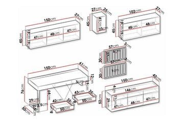 Rathmore Möbelset För Vardagsrum - Svart - Products - Förvaring - Förvaringsmöbler - Möbelset för vardagsrum