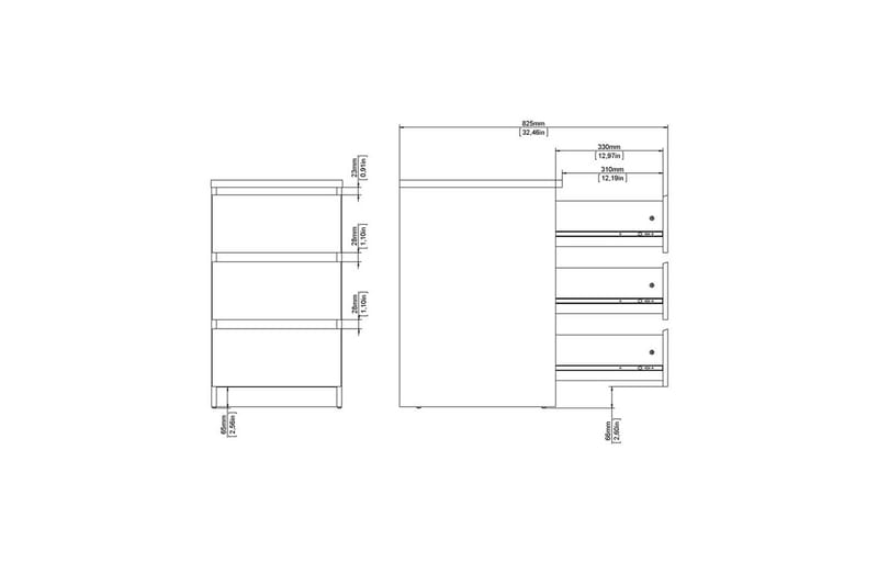 Salomns Byrå 70,1 cm - Vit - Products - Förvaring - Förvaringsmöbler - Byrå