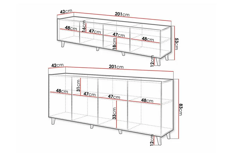 Strontian Möbelset För Vardagsrum Scandinavian Choice Black - Products - Förvaring - Förvaringsmöbler - Möbelset för vardagsrum
