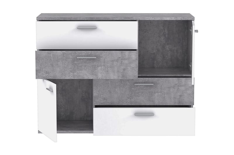 Waunifor Byrå 125 cm - Vit/Grå - Products - Förvaring - Förvaringsmöbler - Byrå