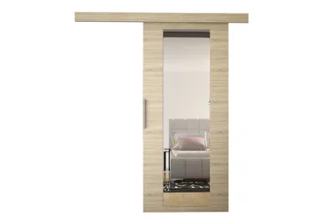 Nemanja Skjutdörr 86x205 cm LED-belysning - Ek - Products - Förvaring - Garderober & garderobssystem - Garderobsdörr - Skjutdörr garderob & walk-in closet