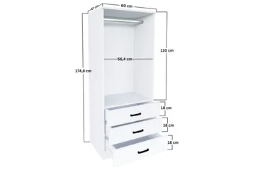 Haaken Garderob 60x174,8 cm - Mattvit - Products - Förvaring - Garderober & garderobssystem - Garderobsskåp