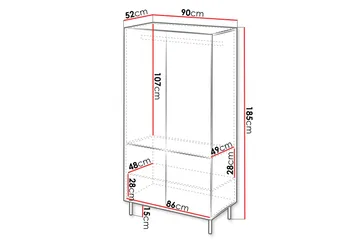 Lionel Garderob 90 cm - Kashmir - Products - Förvaring - Garderober & garderobssystem - Garderobsskåp