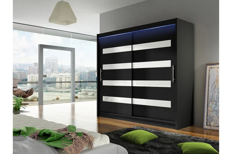 Prag Garderob 180x215 cm - Svart - Products - Förvaring - Garderober & garderobssystem - Garderobsskåp