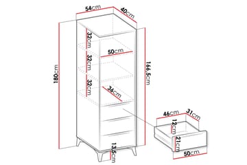 Vemdalen Garderob 54 cm - Sand beige - Products - Förvaring - Garderober & garderobssystem - Garderobsskåp