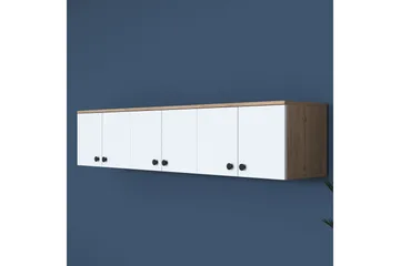 Jaibir Vägghylla 179,6x37,5 cm Brun/Vit - Hanah Home - Products - Förvaring - Hylla - Vägghylla