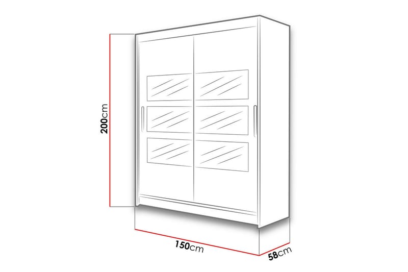 Leila Garderob med Spegel 150x200 cm - Beige - Products - Förvaring - Garderober & garderobssystem