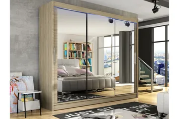 Sia Garderob med Spegel 250x215 cm - Beige - Products - Förvaring - Garderober & garderobssystem