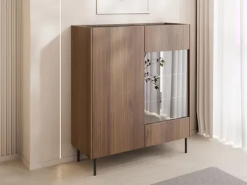 Akihito Vitrinskåp 97x117 cm - Brun - Products - Förvaring - Skåp - Vitrinskåp