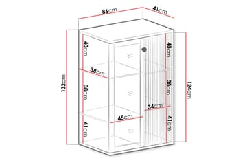 Aldbrough Lågt Vitrinskåp 40,6 djup 86,4 cm bred 131,9 cm hög Trä Glas - Trä/Svart - Products - Förvaring - Skåp - Vitrinskåp