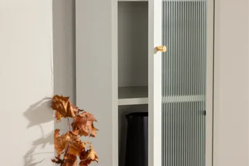 Cali Smalt Vitrinskåp 35 cm djup 37 cm bred 180 cm hög Ljust Stål - Beige - Products - Förvaring - Skåp - Vitrinskåp