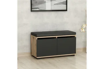 Drago Skoskåp 80 cm - Valnöt/Svart - Products - Förvaring - Skåp - Förvaringsskåp