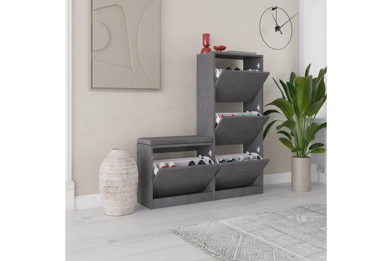 Dude Skoskåp 105 cm - Grå - Products - Förvaring - Skåp - Förvaringsskåp