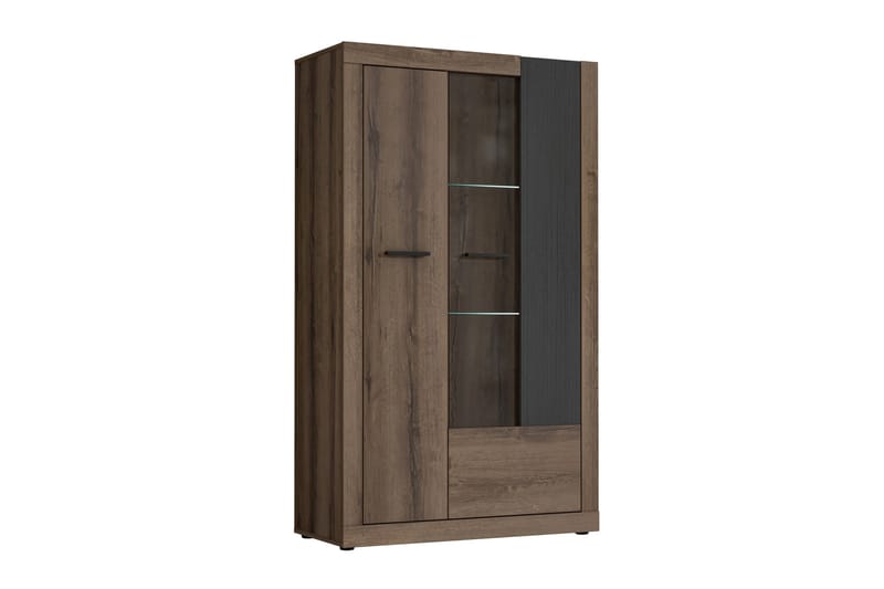 Elhovo Vitrinskåp 41,3 cm djup 93,1 cm bred 158,5 cm hög Mörkt Trä - Brun - Products - Förvaring - Skåp - Vitrinskåp