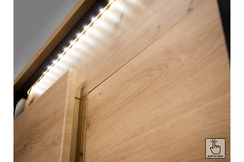 Quant Vitrinskåp 41 cm djup 110 cm bred 140 cm hög Trä - Ek/Svart - Products - Förvaring - Skåp - Vitrinskåp