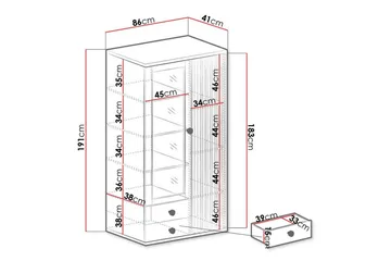 Rosehall Vitrinskåp 191 cm Black - Products - Förvaring - Skåp - Vitrinskåp