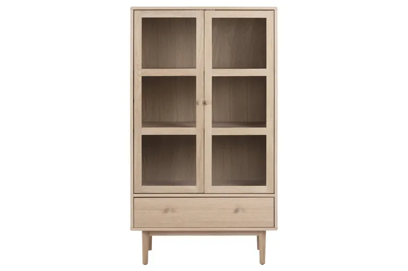 Salama Vitrinskåp 40 cm djup 80 cm bred 144,8 cm hög Trä - Vit - Products - Förvaring - Skåp - Vitrinskåp