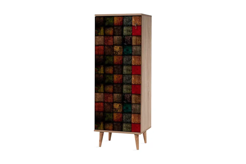 Vellavie Förvaringsskåp Rutmönstrad, Flerfärgad